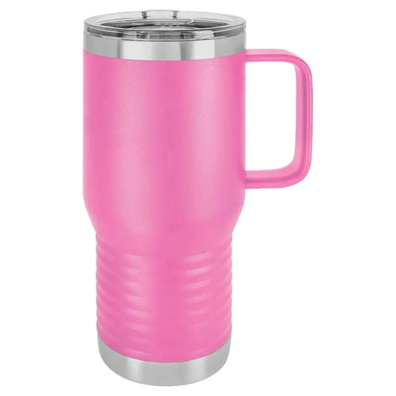 20 oz isoleret termokrus i rustfrit stål med hank til rejsebrug - pulverlakeret (kasse med 24)
