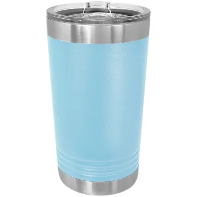 KASSE med 24 - blanke 16 oz Pint Glass isolerede rustfrie ståltumblere med SureGrip og låg
