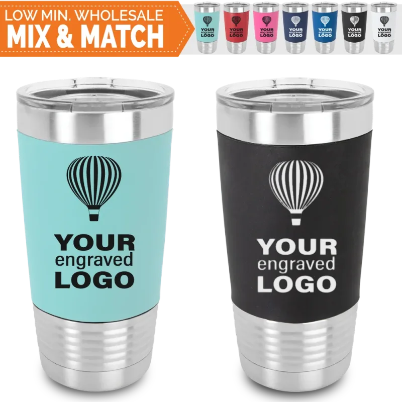 20 oz Silicone Promo Tumblers -Mix & Match- Bulk Wholesale Personalized Engraved Name or Logo