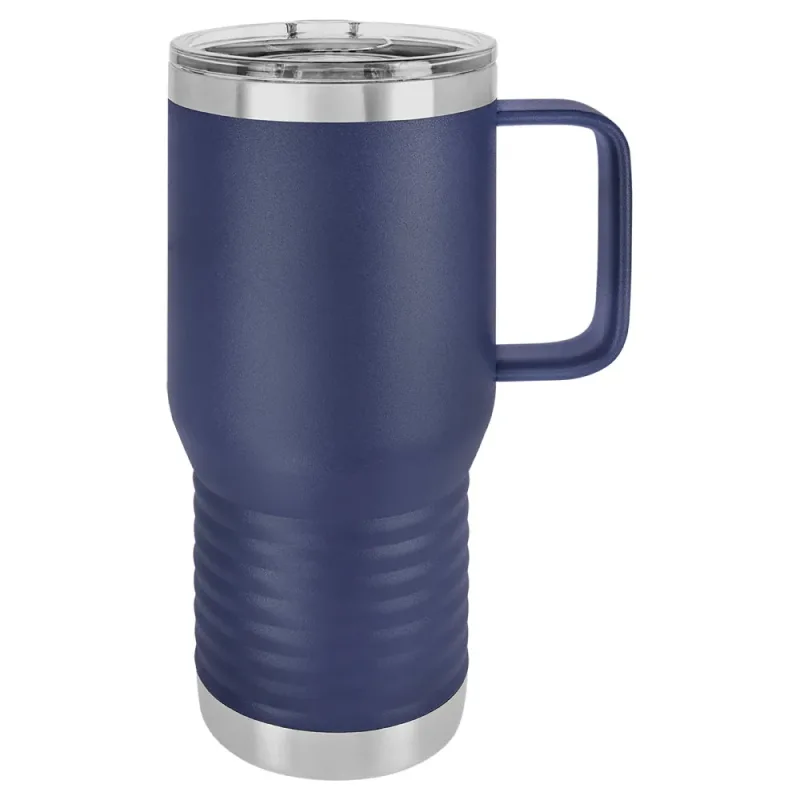 20 oz isoleret termokrus i rustfrit stål med hank til rejsebrug - pulverlakeret (kasse med 24)