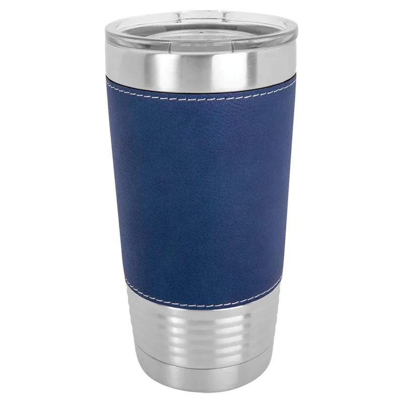Blank 20 oz Leatherette Tumbler, Isolerad Rostfri Stål + Lock