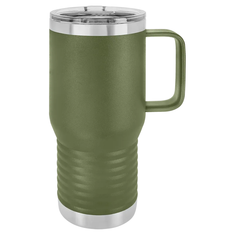 20 oz Stainless Steel Insulated Travel Tumbler with Handle - Powder Coated (Blank)